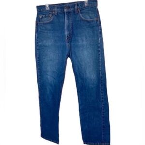 Levi’s 505 Jeans Regular Fit Cotton Blue Straight Leg Distressed Casual Denim 33